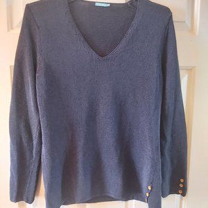 J McLaughlin navy knit sweater with buttons. M.